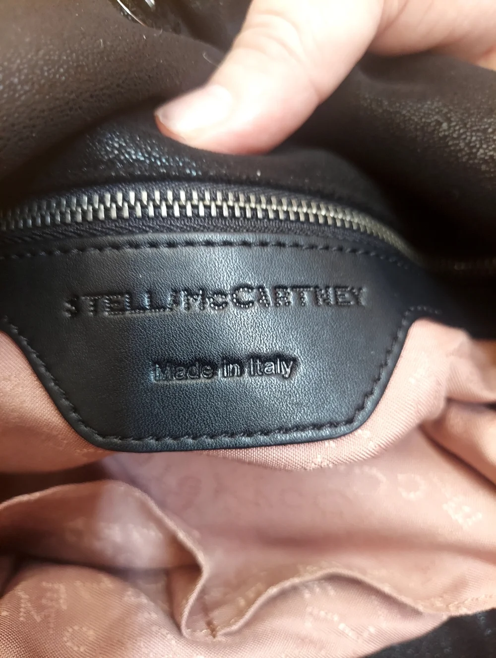 Stella McCartney black Whipstitch Chain-Trim Suede  Tote Bag Made In Italy - Picture 9 of 16
